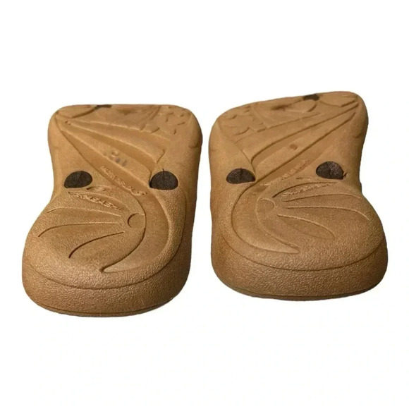 OKABASHI Baha Toffee/Copper Flip Flop Sandal Braided Look Strap sz S - Picture 6 of 7